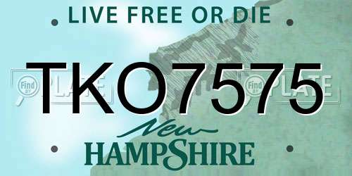 TKO7575 New Hampshire License Plate