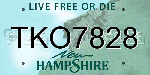 TKO7828 New Hampshire License Plate