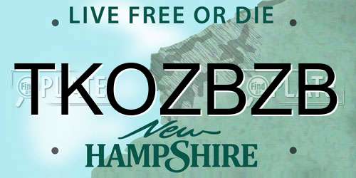 TKOZBZB New Hampshire License Plate