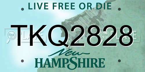 TKQ2828 New Hampshire License Plate
