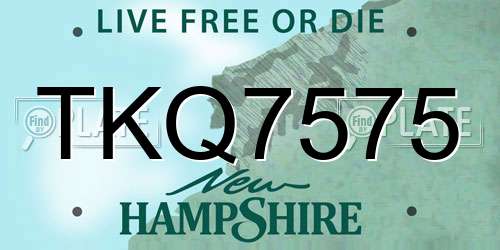 TKQ7575 New Hampshire License Plate