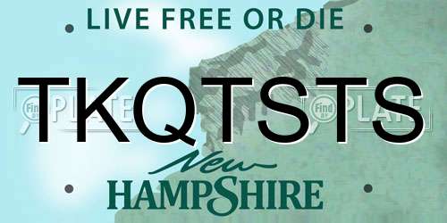 TKQTSTS New Hampshire License Plate