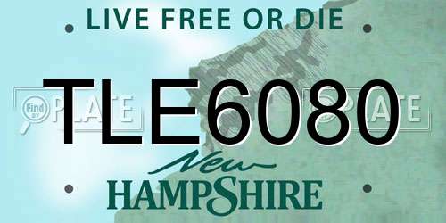 TLE6080 New Hampshire License Plate
