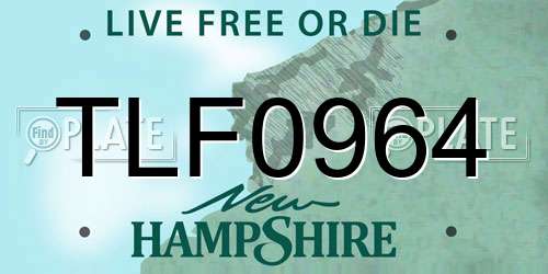 TLF0964 New Hampshire License Plate