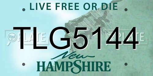 TLG5144 New Hampshire License Plate
