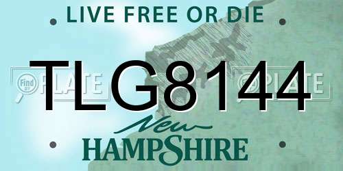 TLG8144 New Hampshire License Plate