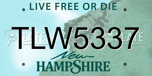 TLW5337 New Hampshire License Plate