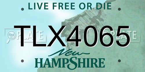 TLX4065 New Hampshire License Plate