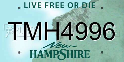 TMH4996 New Hampshire License Plate
