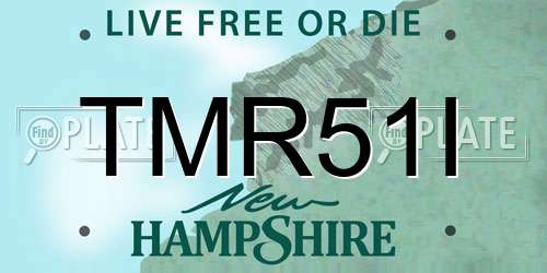 TMR51I New Hampshire License Plate