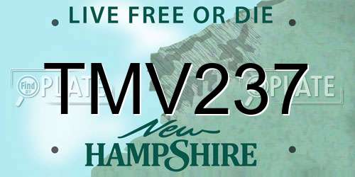 TMV237 New Hampshire License Plate