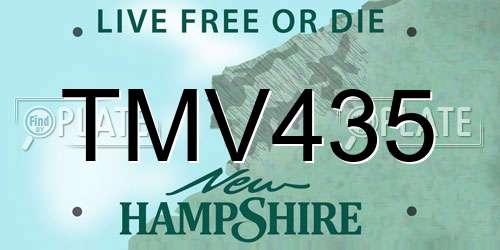 TMV435 New Hampshire License Plate