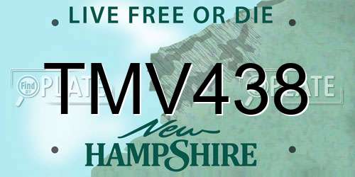 TMV438 New Hampshire License Plate