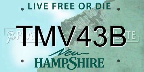 TMV43B New Hampshire License Plate