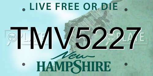 TMV5227 New Hampshire License Plate