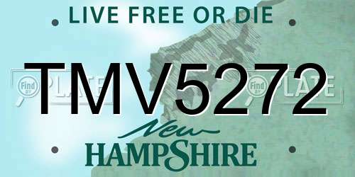 TMV5272 New Hampshire License Plate