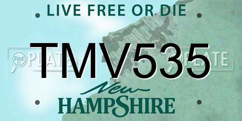 TMV535 New Hampshire License Plate