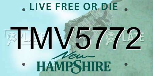 TMV5772 New Hampshire License Plate
