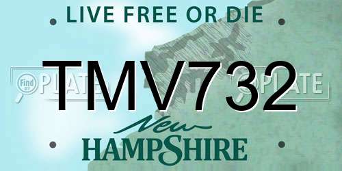 TMV732 New Hampshire License Plate