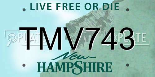 TMV743 New Hampshire License Plate