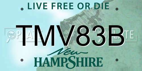 TMV83B New Hampshire License Plate