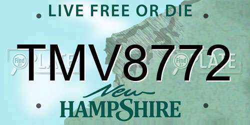 TMV8772 New Hampshire License Plate