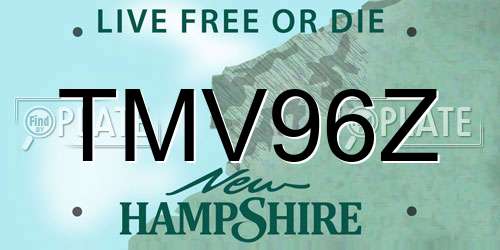 TMV96Z New Hampshire License Plate