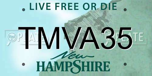 TMVA35 New Hampshire License Plate