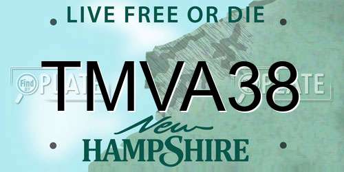 TMVA38 New Hampshire License Plate