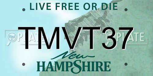TMVT37 New Hampshire License Plate