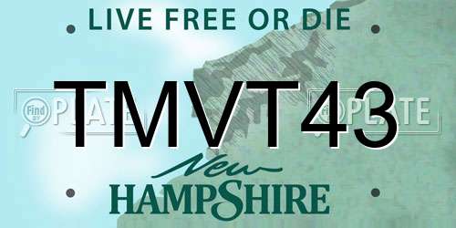 TMVT43 New Hampshire License Plate