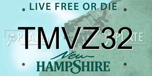 TMVZ32 New Hampshire License Plate