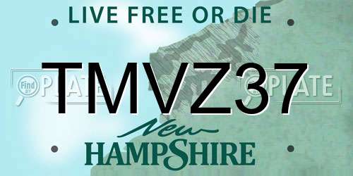 TMVZ37 New Hampshire License Plate