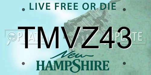 TMVZ43 New Hampshire License Plate
