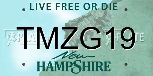 TMZG19 New Hampshire License Plate