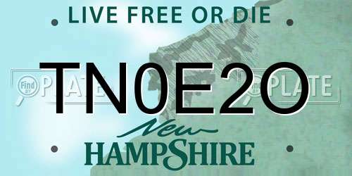 TN0E2O New Hampshire License Plate
