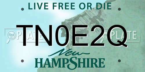 TN0E2Q New Hampshire License Plate