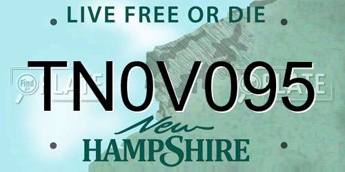 TN0V095 New Hampshire License Plate