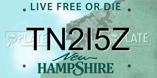 TN2I5Z New Hampshire License Plate