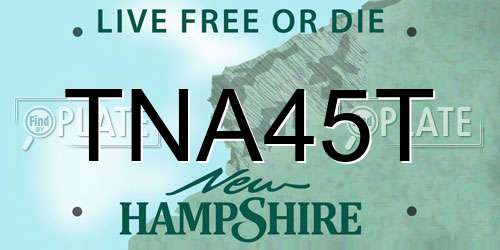 TNA45T New Hampshire License Plate