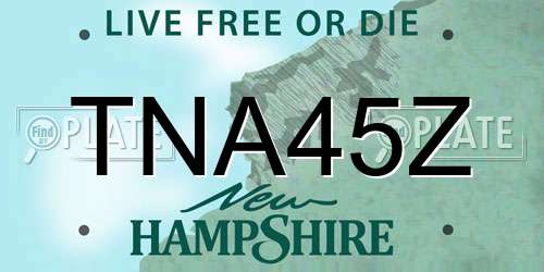 TNA45Z New Hampshire License Plate