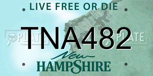 TNA482 New Hampshire License Plate