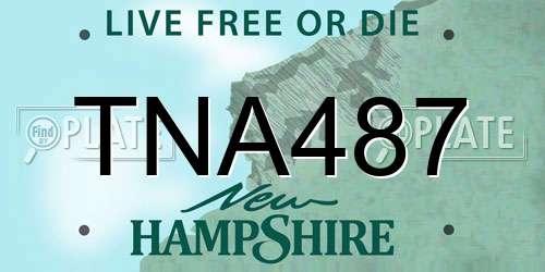 TNA487 New Hampshire License Plate