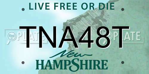 TNA48T New Hampshire License Plate