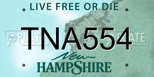 TNA554 New Hampshire License Plate