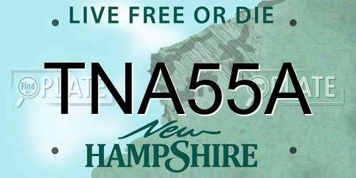 TNA55A New Hampshire License Plate