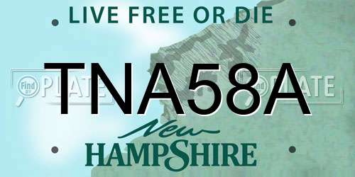 TNA58A New Hampshire License Plate