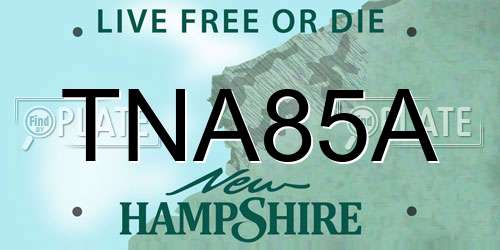 TNA85A New Hampshire License Plate