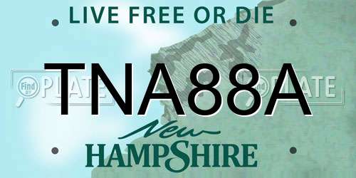 TNA88A New Hampshire License Plate