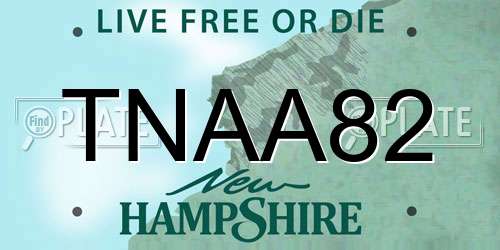 TNAA82 New Hampshire License Plate